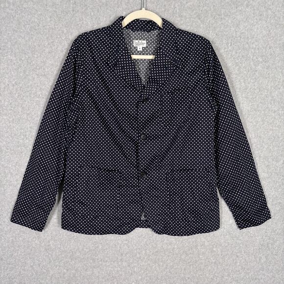 Engineered Garments Blazer Sz 3 Navy Polka Dot Cotton Jacket Shirt Quiet Luxury - Picture 1 of 16
